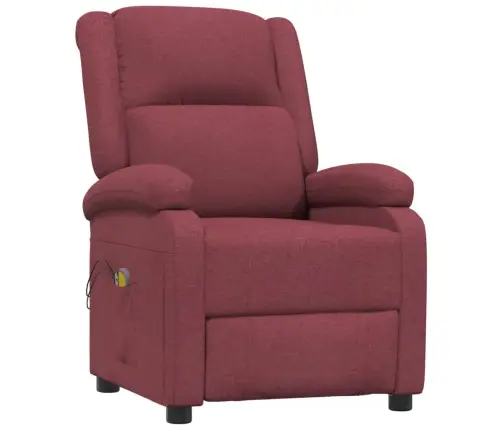 Elektrisks Masāžas Krēsls, Vīnsarkans Audums Vidaxl