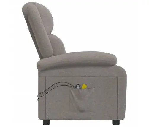 Elektrisks Masāžas Krēsls, Pelēkbrūns Audums Vidaxl