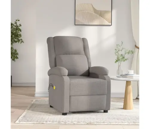 Elektrisks Masāžas Krēsls, Pelēkbrūns Audums Vidaxl