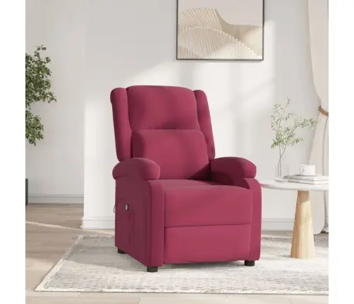Elektrisks Atpūtas Krēsls, Atgāžams, Vīnsarkans Samts Vidaxl