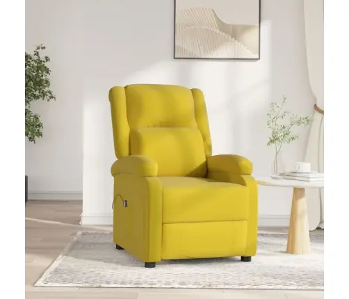 Elektrisks Atpūtas Krēsls, Atgāžams, Dzeltens Samts Vidaxl