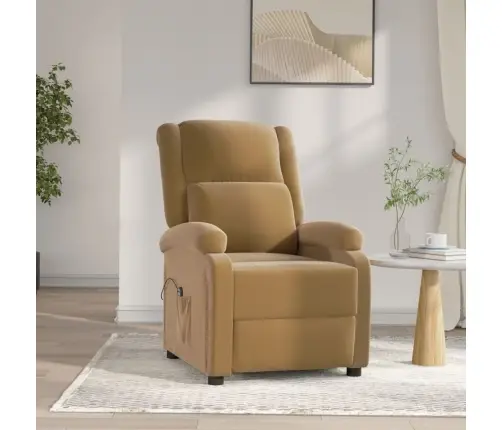 Elektrisks Atpūtas Krēsls, Atgāžams, Brūns Samts Vidaxl
