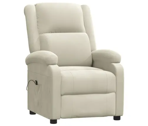Elektrisks Atpūtas Krēsls, Atgāžams, Krēmkrāsas Samts Vidaxl