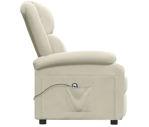 Elektrisks Atpūtas Krēsls, Atgāžams, Krēmkrāsas Samts Vidaxl