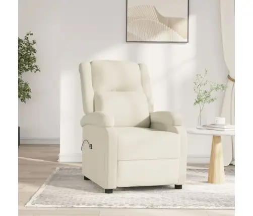 Elektrisks Atpūtas Krēsls, Atgāžams, Krēmkrāsas Samts Vidaxl