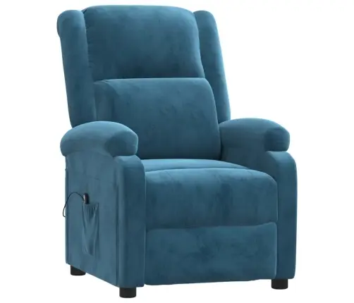 Elektrisks Atpūtas Krēsls, Atgāžams, Zils Samts Vidaxl