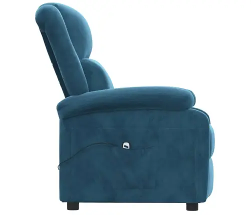 Elektrisks Atpūtas Krēsls, Atgāžams, Zils Samts Vidaxl