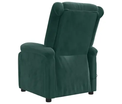 Elektrisks Masāžas Krēsls, Tumši Zaļš Samts Vidaxl