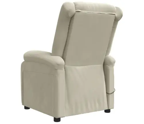 Elektriskais Masāžas Krēsls, Krēmkrāsas Samts Vidaxl