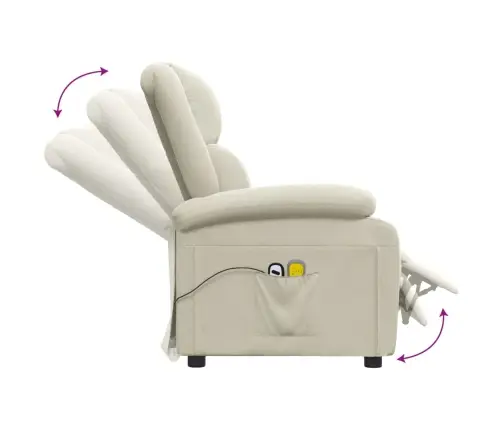 Elektriskais Masāžas Krēsls, Krēmkrāsas Samts Vidaxl