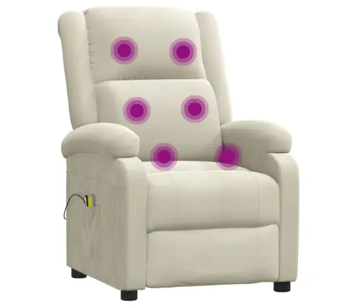 Elektriskais Masāžas Krēsls, Krēmkrāsas Samts Vidaxl