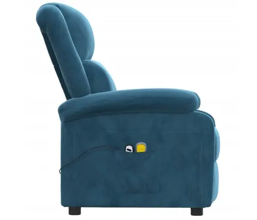 Elektrisks Masāžas Krēsls, Zils Samts Vidaxl