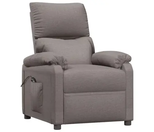 Elektrisks Atpūtas Krēsls, Atgāžams, Pelēkbrūns Audums Vidaxl