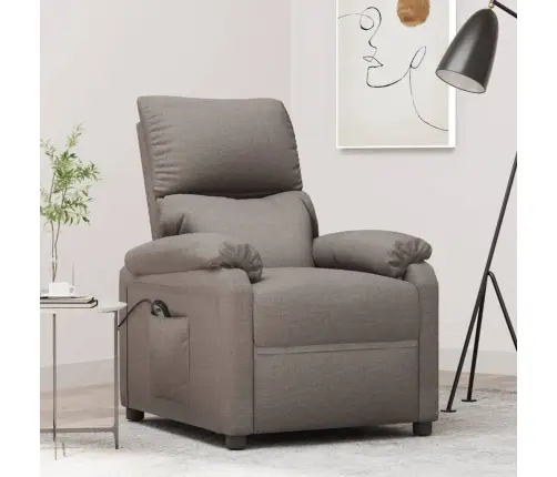 Elektrisks Atpūtas Krēsls, Atgāžams, Pelēkbrūns Audums Vidaxl