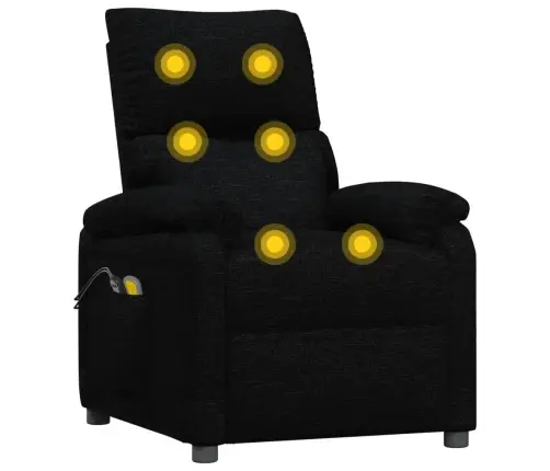 Elektrinis Masažinis Krėslas, Juodos Spalvos, Audinys