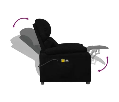 Elektrinis Masažinis Krėslas, Juodos Spalvos, Audinys