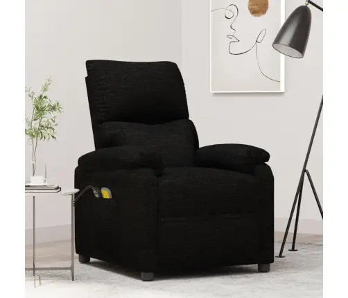 Elektrinis Masažinis Krėslas, Juodos Spalvos, Audinys