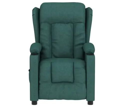 Elektrisks Atpūtas Krēsls, Atgāžams, Tumši Zaļš Audums Vidaxl