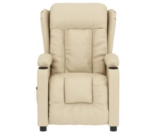 Elektrisks Atpūtas Krēsls, Atgāžams, Krēmkrāsas Audums Vidaxl