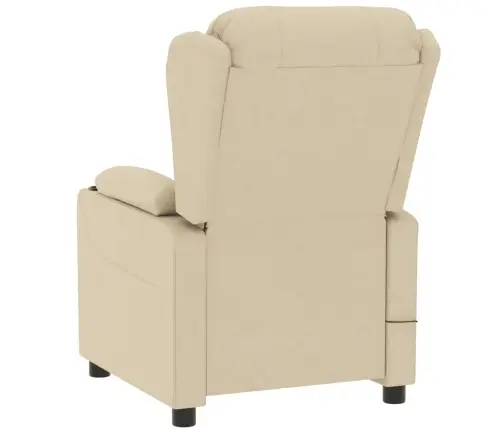 Elektrisks Atpūtas Krēsls, Atgāžams, Krēmkrāsas Audums Vidaxl