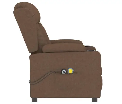 Elektrisks Masāžas Krēsls, Brūns Audums Vidaxl