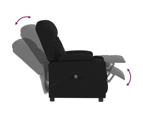 Elektrisks Atpūtas Krēsls, Atgāžams, Melna Mākslīgā Āda Vidaxl