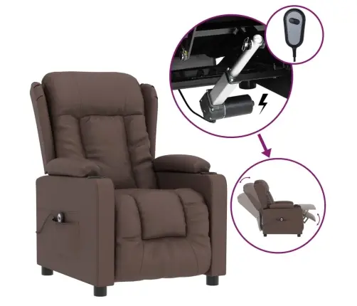 Elektrisks Atpūtas Krēsls, Brūna Mākslīgā Āda Vidaxl