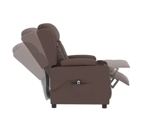 Elektrisks Atpūtas Krēsls, Brūna Mākslīgā Āda Vidaxl