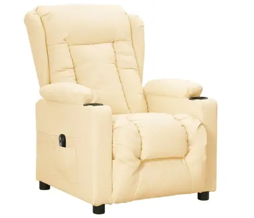 Elektrisks Atpūtas Krēsls, Atgāžams, Krēmkrāsas Mākslīgā Āda Vidaxl