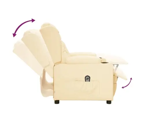 Elektrisks Atpūtas Krēsls, Atgāžams, Krēmkrāsas Mākslīgā Āda Vidaxl