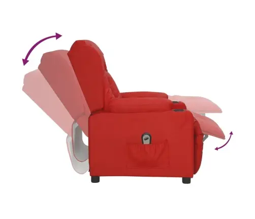 Elektrisks Atpūtas Krēsls, Atgāžams, Vīnsarkana Mākslīgā Āda Vidaxl
