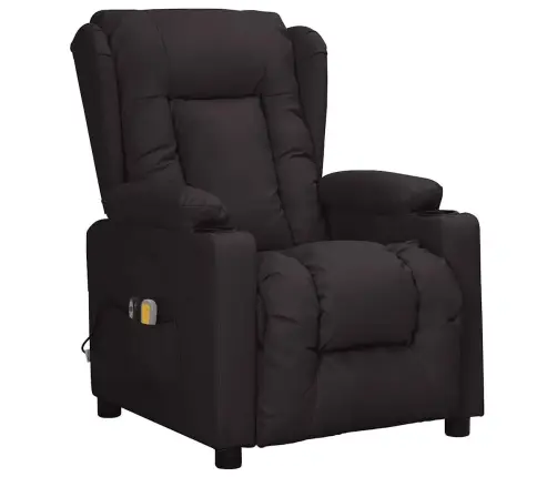 Elektrinis Masažinis Krėslas, Juodos Spalvos, Dirbtinė Oda