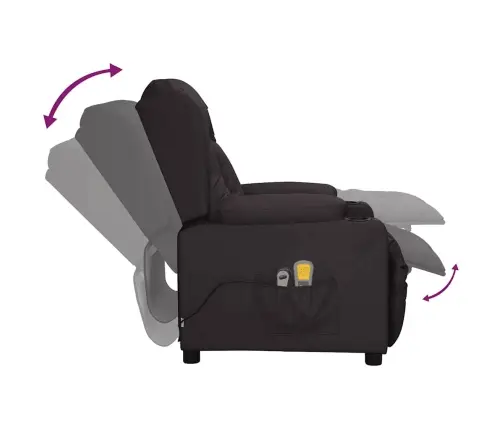 Elektrinis Masažinis Krėslas, Juodos Spalvos, Dirbtinė Oda