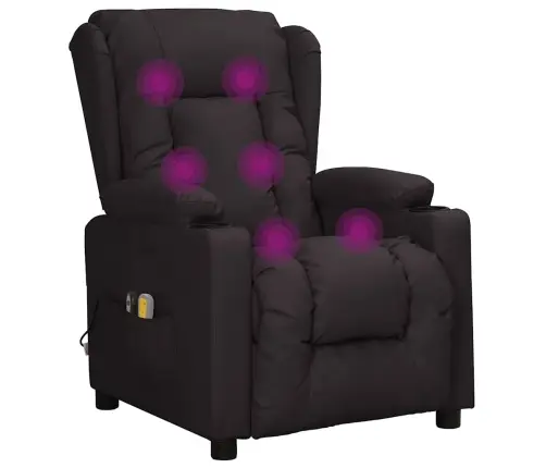 Elektrinis Masažinis Krėslas, Juodos Spalvos, Dirbtinė Oda