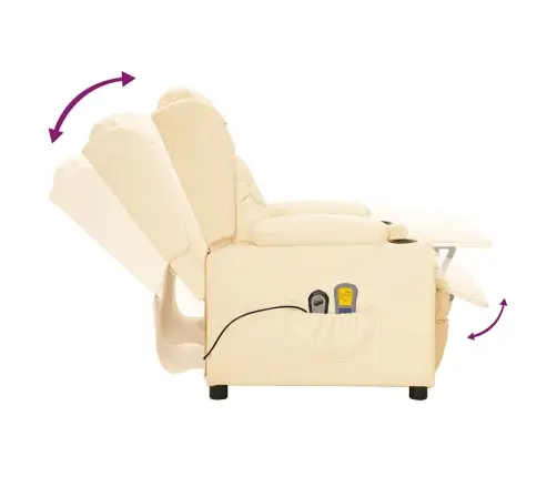Elektrisks Masāžas Krēsls, Krēmkrāsas Mākslīgā Āda Vidaxl