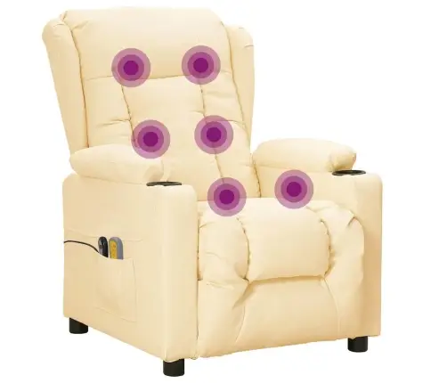 Elektrisks Masāžas Krēsls, Krēmkrāsas Mākslīgā Āda Vidaxl