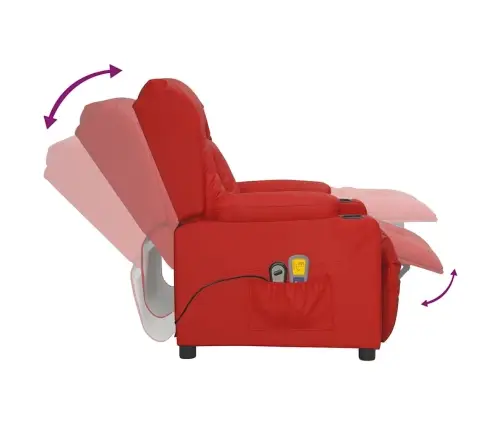 Elektrinis Masažinis Krėslas, Raudonojo Vyno, Dirbtinė Oda