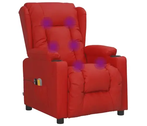 Elektrinis Masažinis Krėslas, Raudonojo Vyno, Dirbtinė Oda