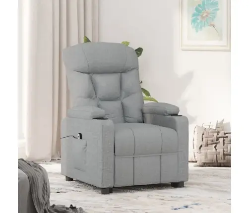 Elektrinis Atlošiamas Krėslas, Šviesiai Pilkos Spalvos, Audinys