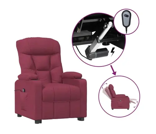 Elektrisks Atpūtas Krēsls, Atgāžams, Vīnsarkans Audums Vidaxl