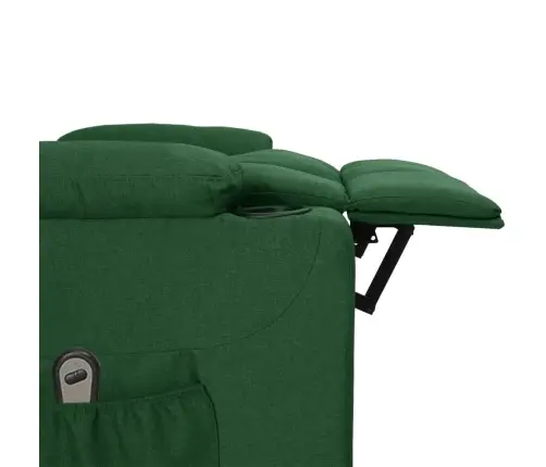 Elektrinis Atlošiamas Krėslas, Tamsiai Žalios Spalvos, Audinys