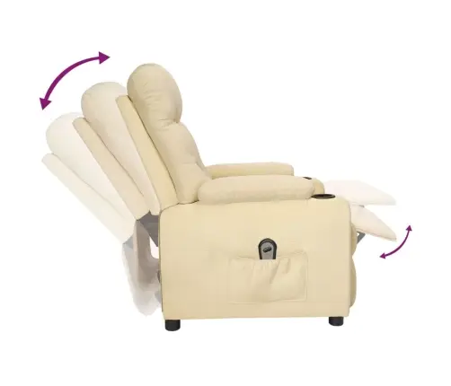 Elektrinis Atlošiamas Krėslas, Kreminės Spalvos, Audinys