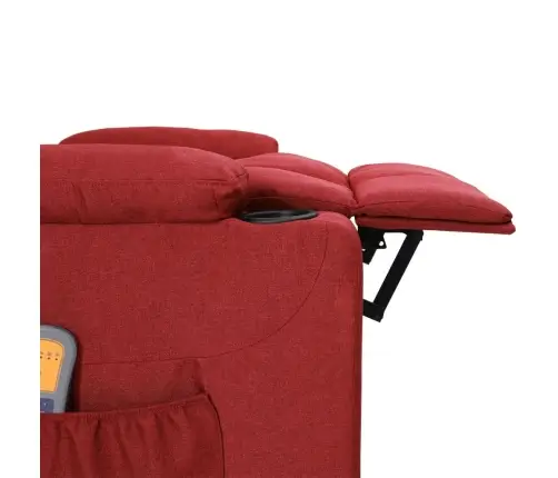 Elektrisks Masāžas Krēsls, Vīnsarkans Audums Vidaxl