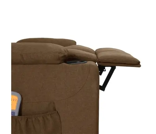 Elektrisks Masāžas Krēsls, Brūns Audums Vidaxl