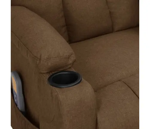 Elektrisks Masāžas Krēsls, Brūns Audums Vidaxl