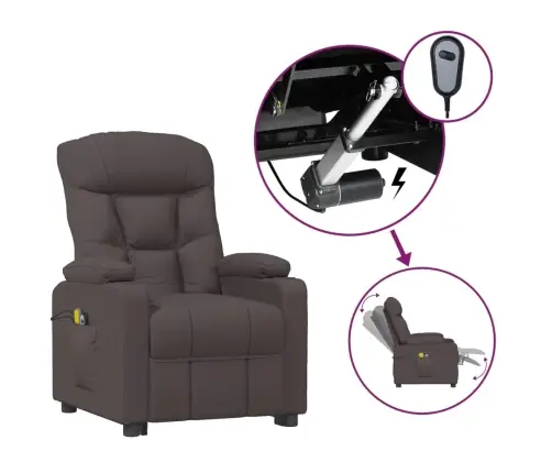 Elektrisks Masāžas Krēsls, Tumši Brūns Audums Vidaxl