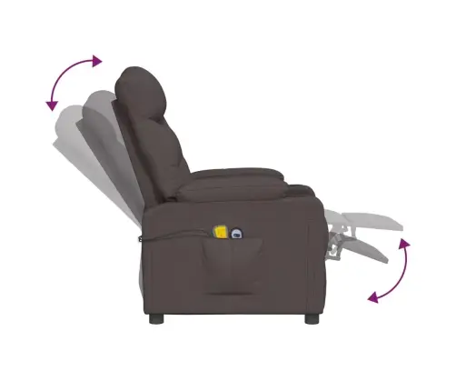 Elektrisks Masāžas Krēsls, Tumši Brūns Audums Vidaxl