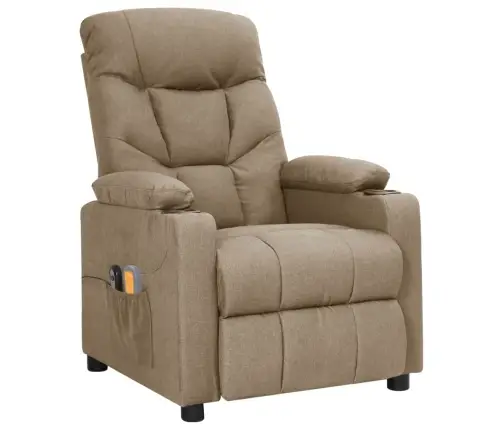 Elektrisks Masāžas Krēsls, Pelēkbrūns Audums Vidaxl