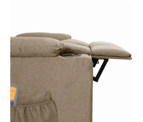 Elektrisks Masāžas Krēsls, Pelēkbrūns Audums Vidaxl