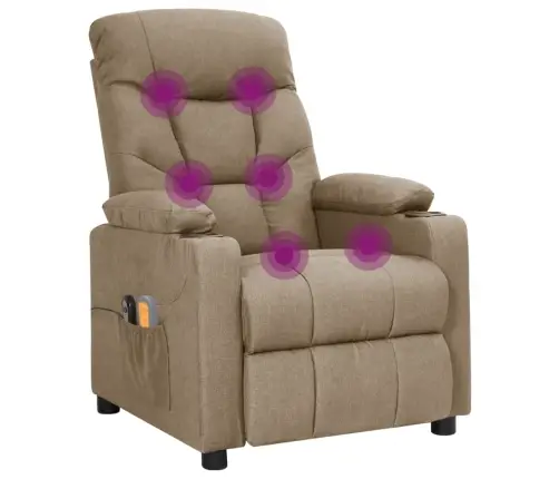 Elektrisks Masāžas Krēsls, Pelēkbrūns Audums Vidaxl